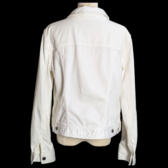 Talbot's White Classic Jean Jacket Size Large - Picture 3 of 10